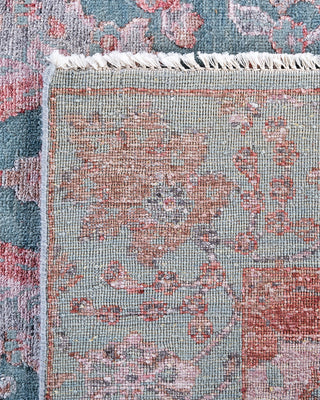 Traditional Ikat Hand Knotted Abstract Silk & Wool Blend Gray Area Rug 8' 1" x 10' 4"
