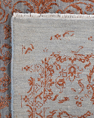 Traditional Ikat Hand Knotted Abstract Silk & Wool Blend Gray Area Rug 9' 1" x 12' 4"