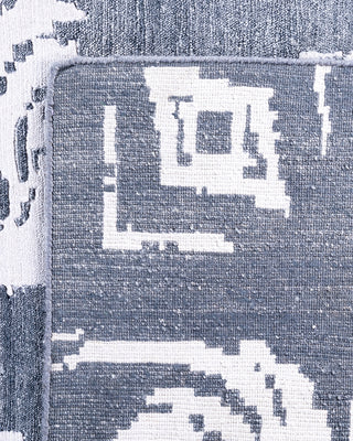 Contemporary Modern Hand Knotted Abstract Silk Ivory Area Rug 9' 1" x 12' 3"