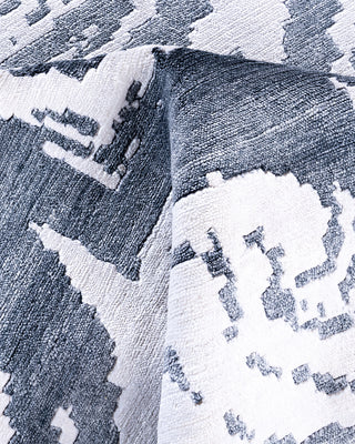 Contemporary Modern Hand Knotted Abstract Silk Ivory Area Rug 9' 1" x 12' 3"