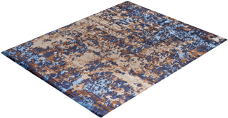 Contemporary Modern Hand Knotted Abstract Silk & Wool Blend Brown Area Rug 8' 2" x 10' 2"