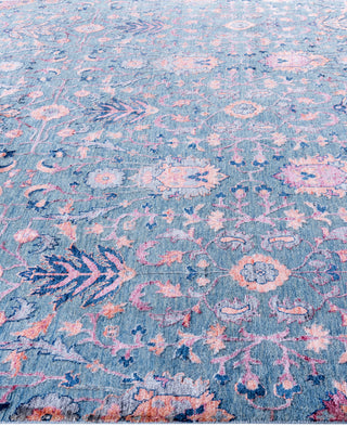 Traditional Floral Wool, Silk Hand Knotted Gray Area Rug 8' 2" x 10' 3"