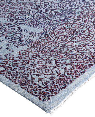 Traditional Abstarct Wool, Silk Hand Knotted Gray Area Rug 9' 0" x 12' 4"