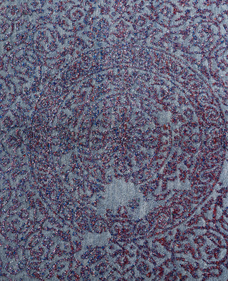 Traditional Abstarct Wool, Silk Hand Knotted Gray Area Rug 9' 0" x 12' 4"