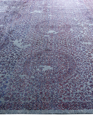 Traditional Abstarct Wool, Silk Hand Knotted Gray Area Rug 9' 0" x 12' 4"