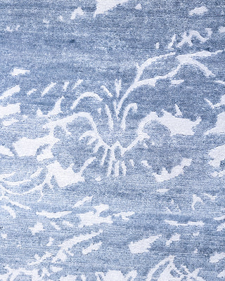 Contemporary Modern Hand Knotted Abstract Silk Gray Area Rug 9' 0" x 12' 1"