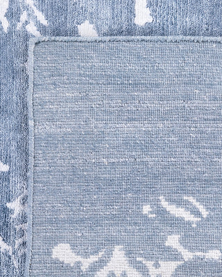 Contemporary Modern Hand Knotted Abstract Silk Gray Area Rug 9' 0" x 12' 1"