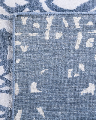 Contemporary Modern Hand Knotted Abstract Silk Gray Area Rug 9' 0" x 12' 1"