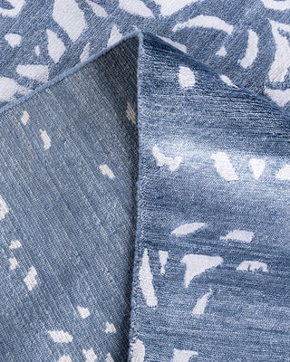 Contemporary Modern Hand Knotted Abstract Silk Gray Area Rug 9' 0" x 12' 1"