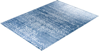 Contemporary Modern Hand Knotted Abstract Silk Gray Area Rug 9' 0" x 12' 1"