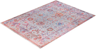 Traditional Ikat Hand Knotted Abstract Silk & Wool Blend Gray Area Rug 9' 3" x 12' 4"