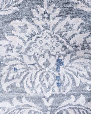 Contemporary Modern Hand Knotted Abstract Silk Gray Area Rug 9' 0" x 12' 2"