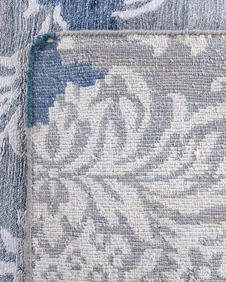 Contemporary Modern Hand Knotted Abstract Silk Gray Area Rug 9' 0" x 12' 2"