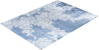 Contemporary Modern Hand Knotted Abstract Silk Gray Area Rug 9' 0" x 12' 2"