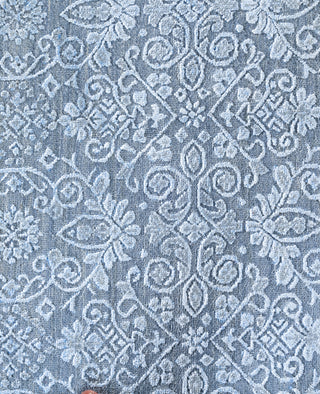 Traditional Abstarct Wool, Silk Hand Knotted Gray Area Rug 8' 2" x 10' 2"