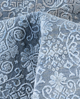 Traditional Abstarct Wool, Silk Hand Knotted Gray Area Rug 8' 2" x 10' 2"