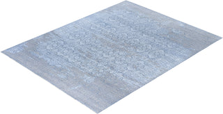 Traditional Abstarct Wool, Silk Hand Knotted Gray Area Rug 8' 2" x 10' 2"