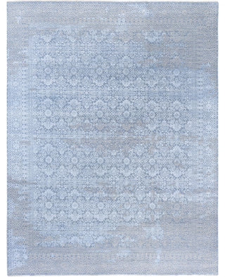 Traditional Abstarct Wool, Silk Hand Knotted Gray Area Rug 8' 2" x 10' 2"