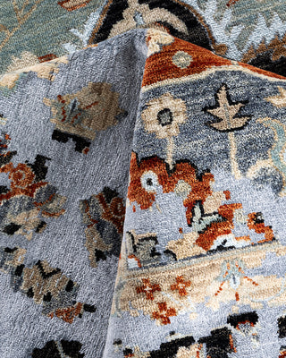 Traditional Ikat Hand Knotted Abstract Silk & Wool Blend Rust Area Rug 8' 10" x 12' 3"