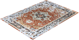 Traditional Ikat Hand Knotted Abstract Silk & Wool Blend Rust Area Rug 8' 10" x 12' 3"