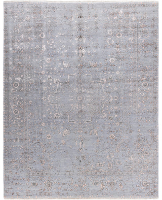 Traditional Abstarct Wool, Silk Hand Knotted Gray Area Rug 8' 2" x 10' 0"