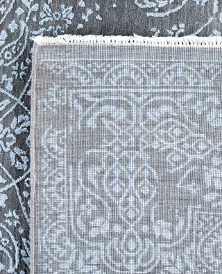 Traditional Abstarct Wool, Silk Hand Knotted Gray Area Rug 9' 0" x 12' 1"