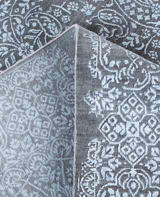 Traditional Abstarct Wool, Silk Hand Knotted Gray Area Rug 9' 0" x 12' 1"