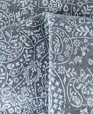 Traditional Abstarct Wool, Silk Hand Knotted Gray Area Rug 9' 0" x 12' 1"