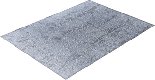 Traditional Abstarct Wool, Silk Hand Knotted Gray Area Rug 9' 0" x 12' 1"