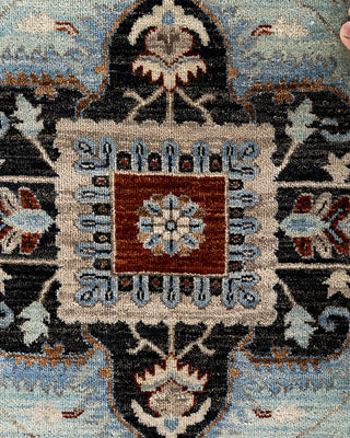 Traditional Ikat Hand Knotted Abstract Silk & Wool Blend Red Area Rug 8' 0" x 10' 4"