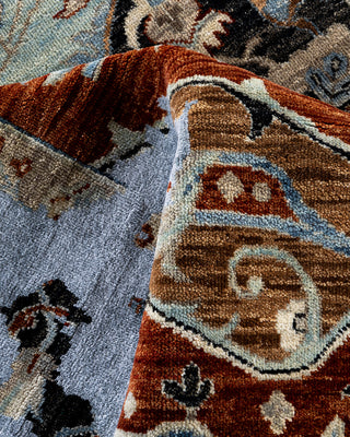 Traditional Ikat Hand Knotted Abstract Silk & Wool Blend Red Area Rug 8' 0" x 10' 4"