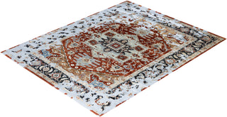 Traditional Ikat Hand Knotted Abstract Silk & Wool Blend Red Area Rug 8' 0" x 10' 4"