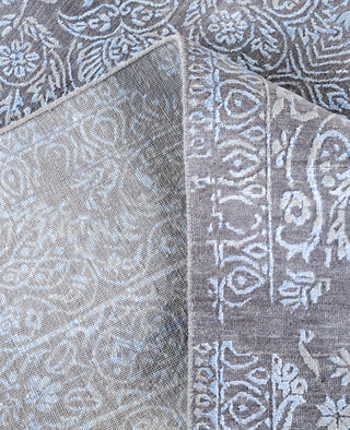 Traditional Abstarct Wool, Silk Hand Knotted Gray Area Rug 9' 0" x 12' 3"