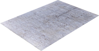 Traditional Abstarct Wool, Silk Hand Knotted Gray Area Rug 9' 0" x 12' 3"