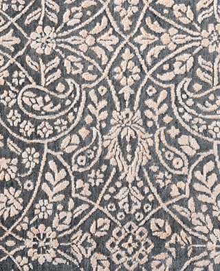 Traditional Abstarct Wool, Silk Hand Knotted Gray Area Rug 9' 1" x 12' 3"