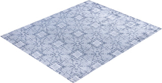 Contemporary Geometric Silk Hand Knotted Ivory Area Rug 8' 1" x 9' 10"