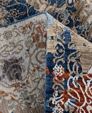 Traditional Abstarct Wool, Silk Hand Knotted Brown Area Rug 9' 2" x 12' 4"