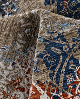 Traditional Abstarct Wool, Silk Hand Knotted Brown Area Rug 9' 2" x 12' 4"