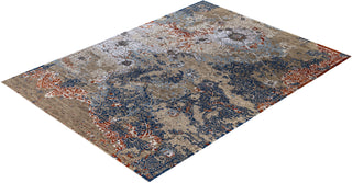 Traditional Abstarct Wool, Silk Hand Knotted Brown Area Rug 9' 2" x 12' 4"