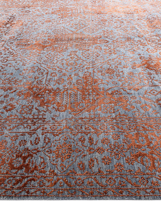 Traditional Ikat Hand Knotted Abstract Silk & Wool Blend Gray Area Rug 8' 10" x 12' 2"