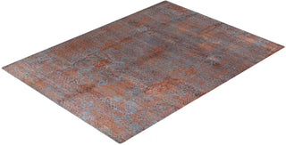 Traditional Ikat Hand Knotted Abstract Silk & Wool Blend Gray Area Rug 8' 10" x 12' 2"