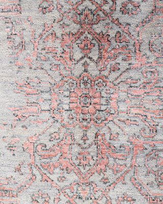 Traditional Ikat Hand Knotted Abstract Silk & Wool Blend Gray Area Rug 8' 1" x 10' 1"