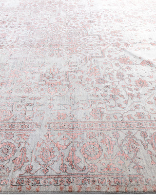 Traditional Ikat Hand Knotted Abstract Silk & Wool Blend Gray Area Rug 8' 1" x 10' 1"