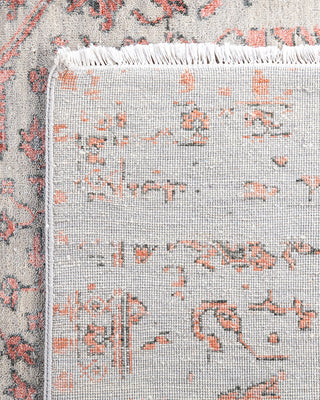 Traditional Ikat Hand Knotted Abstract Silk & Wool Blend Gray Area Rug 8' 1" x 10' 1"