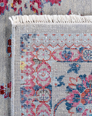 Traditional Ikat Hand Knotted Abstract Silk & Wool Blend Gray Area Rug 8' 3" x 10' 4"