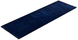 Overdyed One-of-a-Kind Wool Blue Runner 2' 7" x 8' 0"