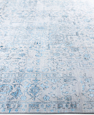 Traditional Abstarct Wool, Silk Hand Knotted Gray Area Rug 9' 1" x 12' 3"