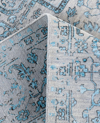 Traditional Abstarct Wool, Silk Hand Knotted Gray Area Rug 9' 1" x 12' 3"