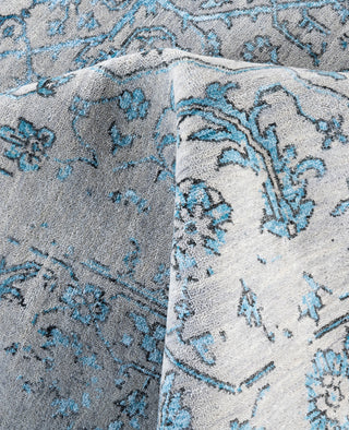 Traditional Abstarct Wool, Silk Hand Knotted Gray Area Rug 9' 1" x 12' 3"