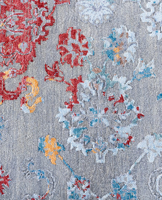 Traditional Abstarct Wool, Silk Hand Knotted Gray Area Rug 8' 1" x 10' 0"